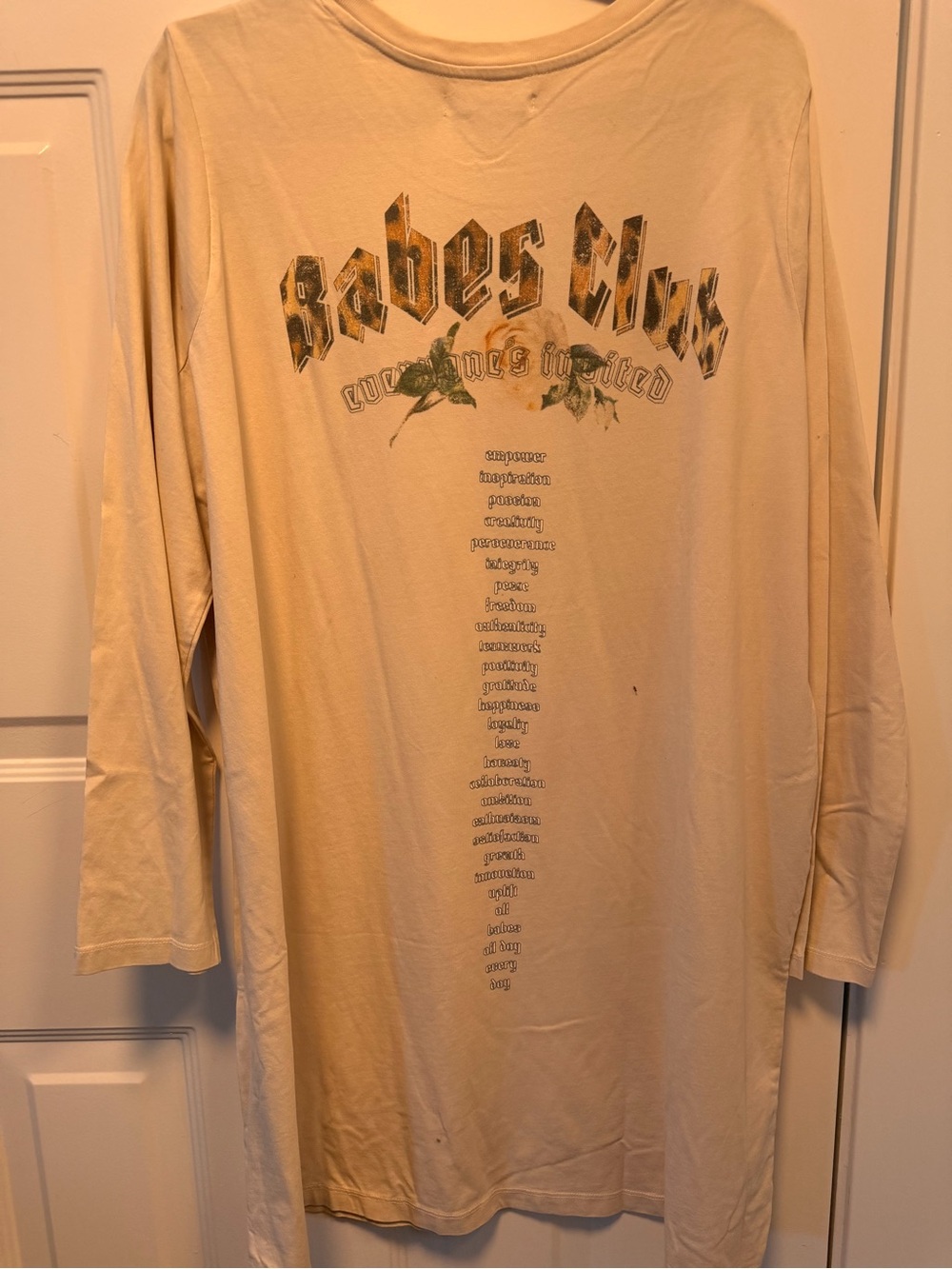 Brunette The Label Cream Long Sleeve Mini Dress - Picture 2 of 2